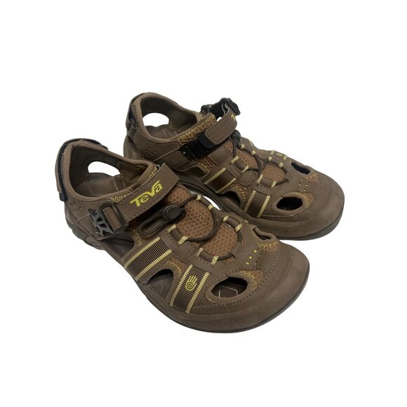 Teva Brown Chocolate Chip Leather Omnium Hiking Sandals - Picture 5 of 12